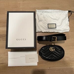 Gucci Marmont Quilted Belt Bag Matelasse